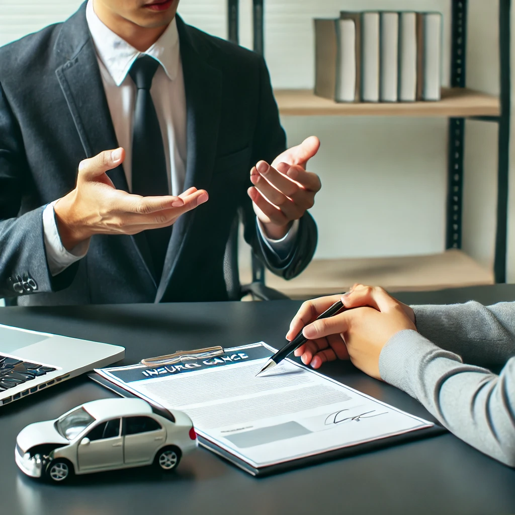 insurance agent reviewing car estimate